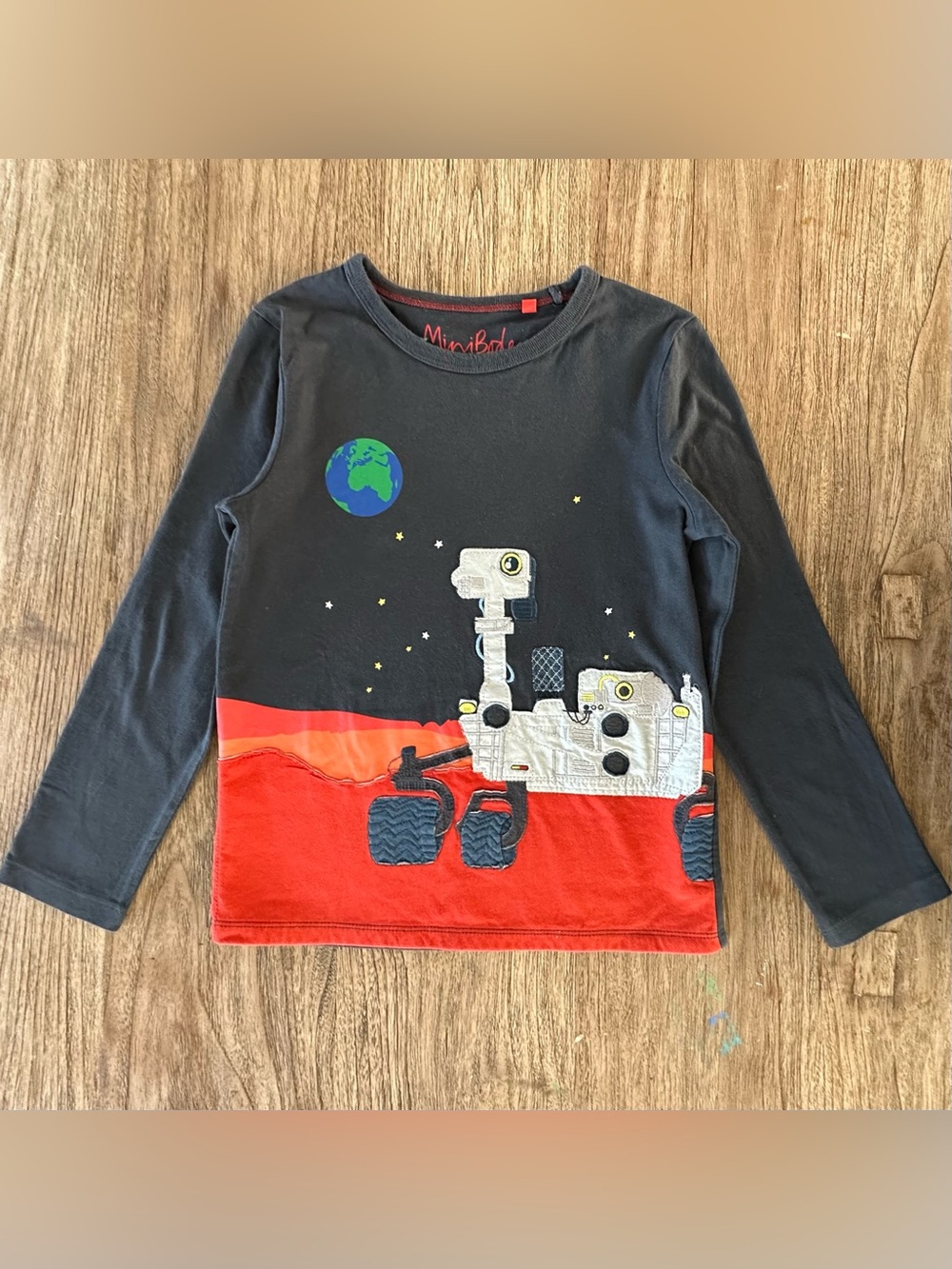 Mini Boden Mars Space Rover Long Sleeve Tee